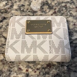Michael Kors Gold and Cream Logo Wallet